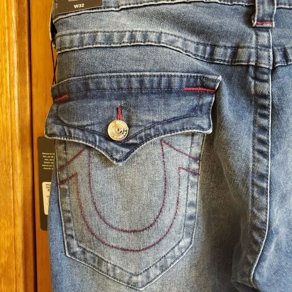 True Religion Men's Rocco Flap‎ Relaxed Skinny Jeans 32 X 32 New